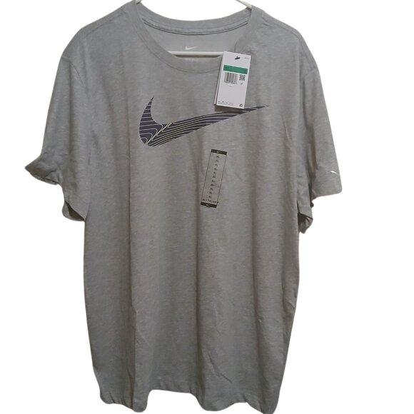 Men's Nike Dri-FIT T-Shirt - Gray, Moisture-Wicking Performance, - Picture 1 of 6